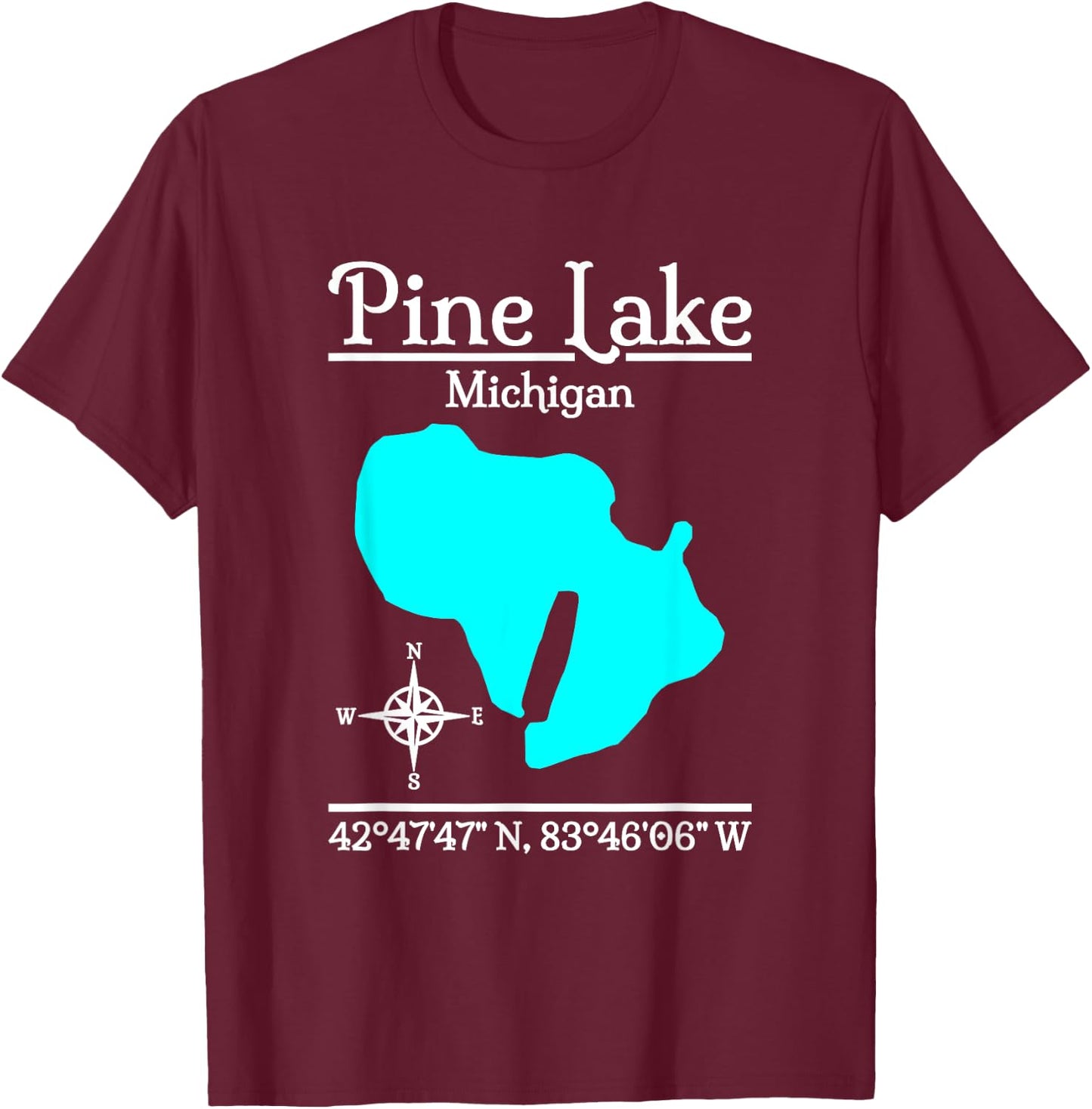 Pine Lake - Michigan T-Shirt - T-Shirt | Maroon