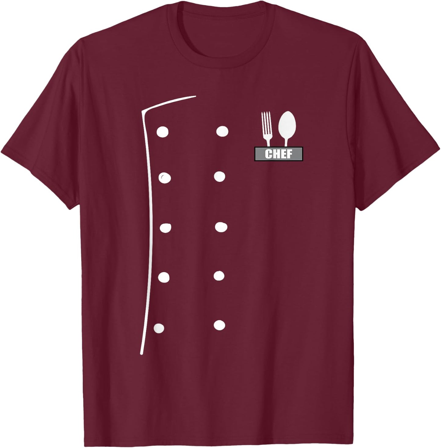Chef Costume Coat Uniform Funny Cook Jacket for Cooking T-Shirt - T-Shirt | Maroon