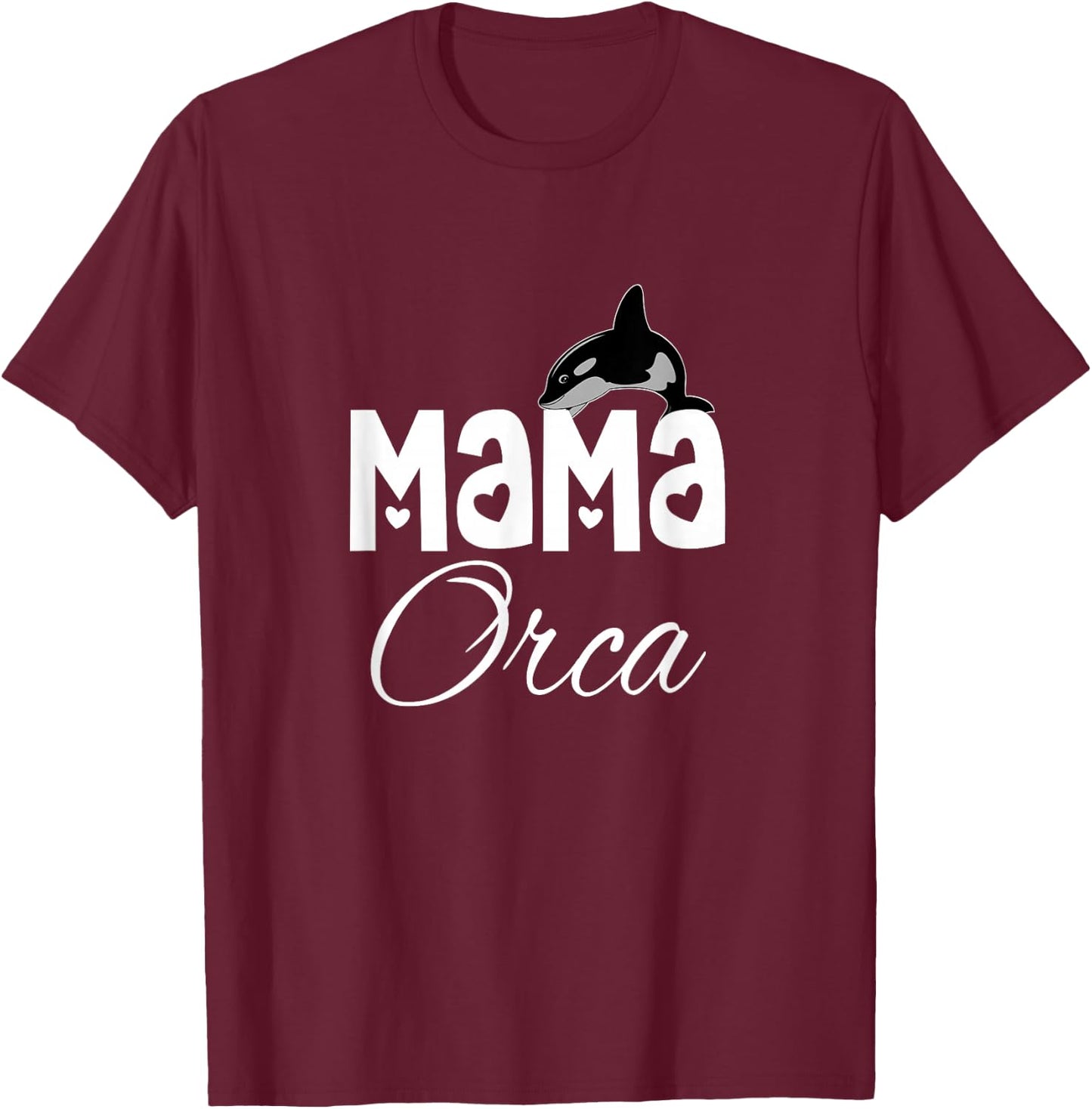 Cute Mama Orca For Mother's Day Design T-Shirt - T-Shirt | Maroon