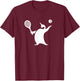 Minimalist Penguin Tennis Silhouette Design T-Shirt - T-Shirt | Maroon