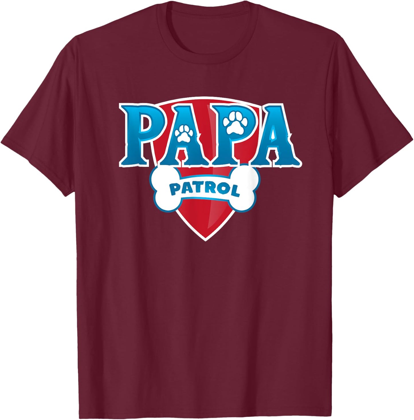 Papa Patrol , black, s T-Shirt - T-Shirt | Maroon