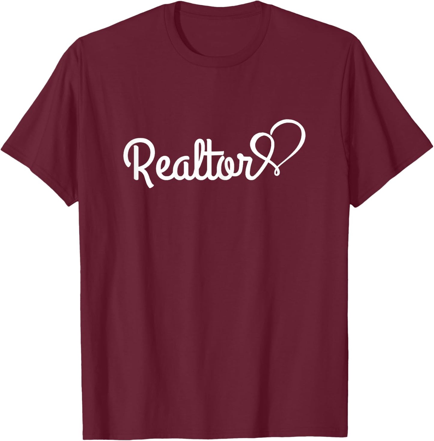 Realtor Real Estate Agent Heart House Rent Broker Gift T-Shirt - T-Shirt | Maroon