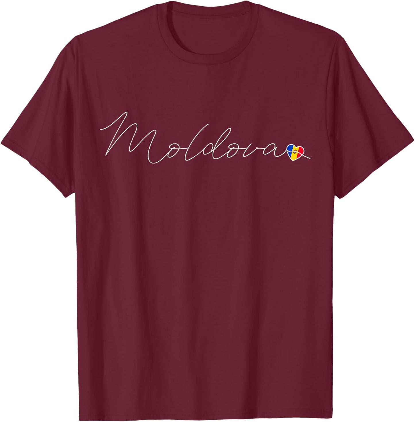 Moldova Liebe Moldawische Flagge und Herz auf Moldau T-Shirt - T-Shirt | Maroon