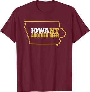 Funny Iowa Beer Shirt-Distressed Iowa State Map T Shirt T-Shirt - T-Shirt | Maroon