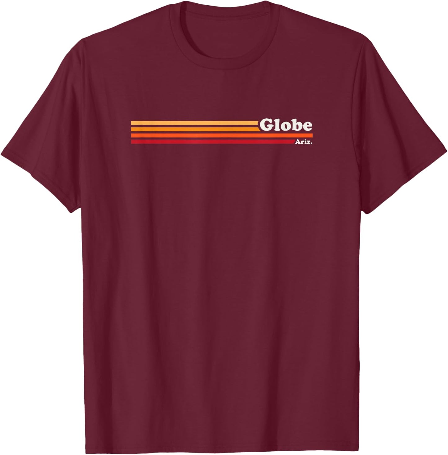 Vintage 1980s Graphic Style Globe Arizona , black T-Shirt - T-Shirt | Maroon