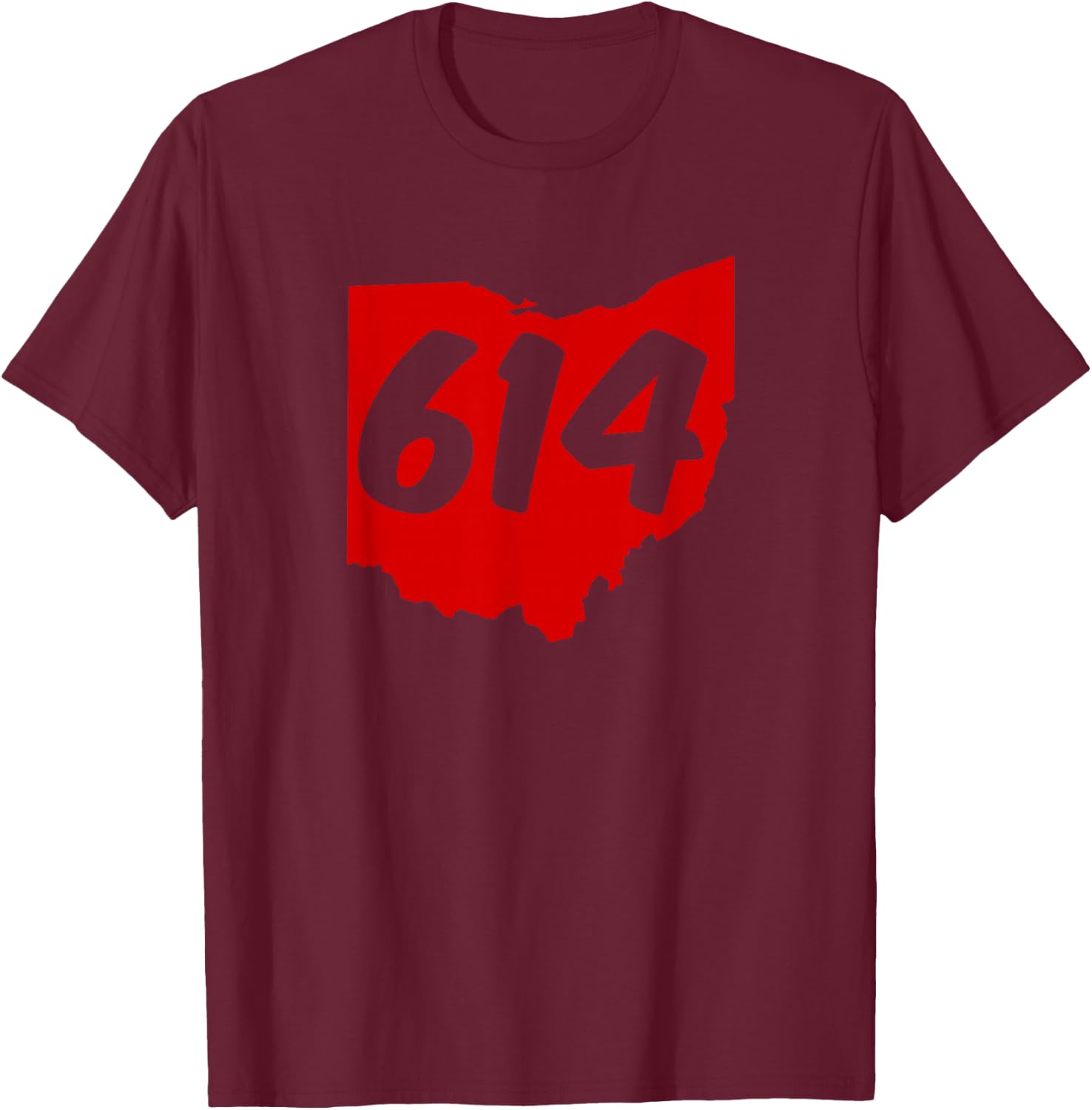 Columbus Ohio 614 Area Code Shirt, 614 shirt T-Shirt - T-Shirt | Maroon