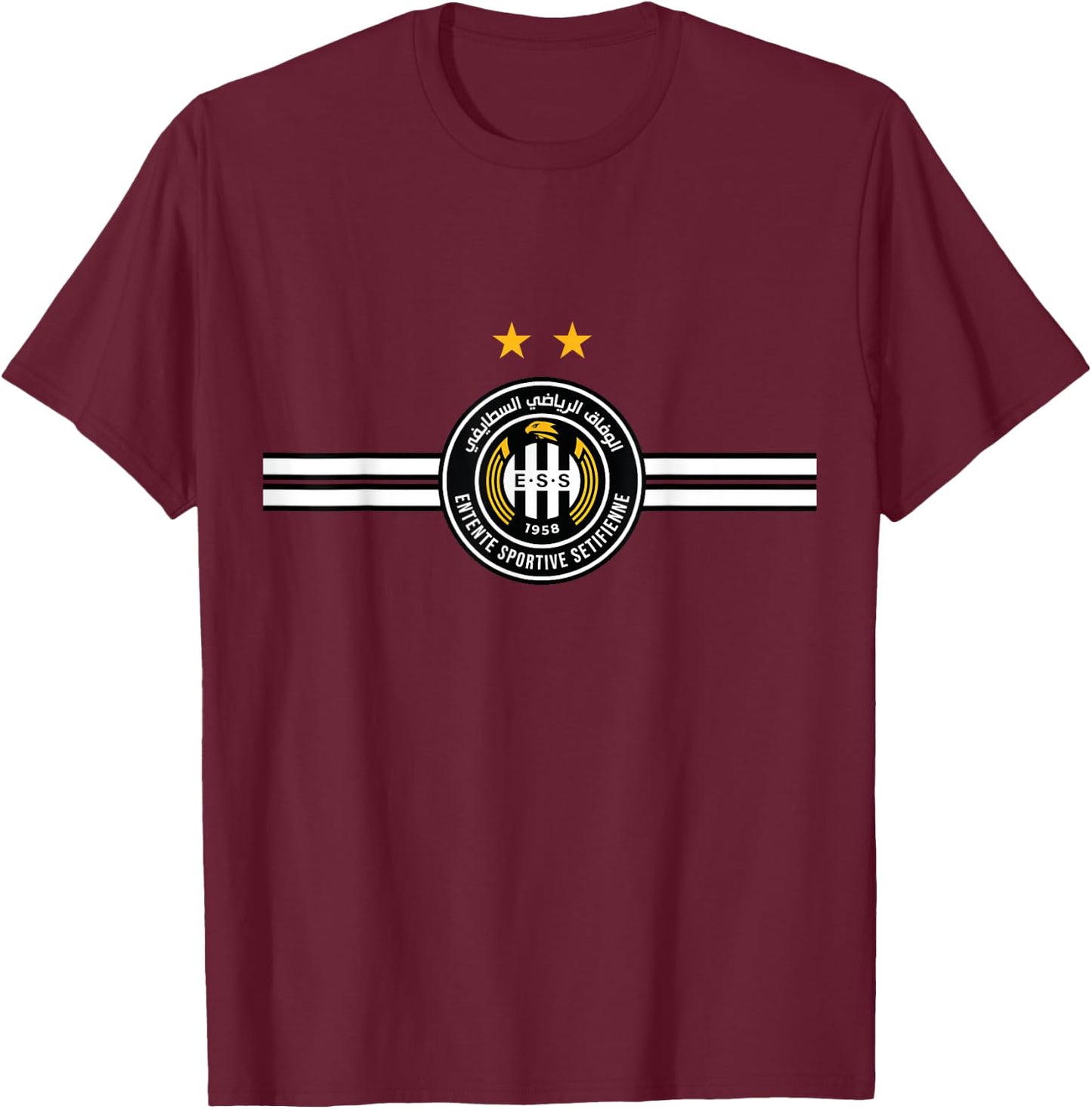 ess1958 Setif Sports Entente wifak Setif Kahla wa Bayda , Black, S T-Shirt - T-Shirt | Maroon