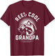 Reel Cool Grandpa Shirt Gift Funny Fishing Fathers Day T-Shirt - T-Shirt | Maroon