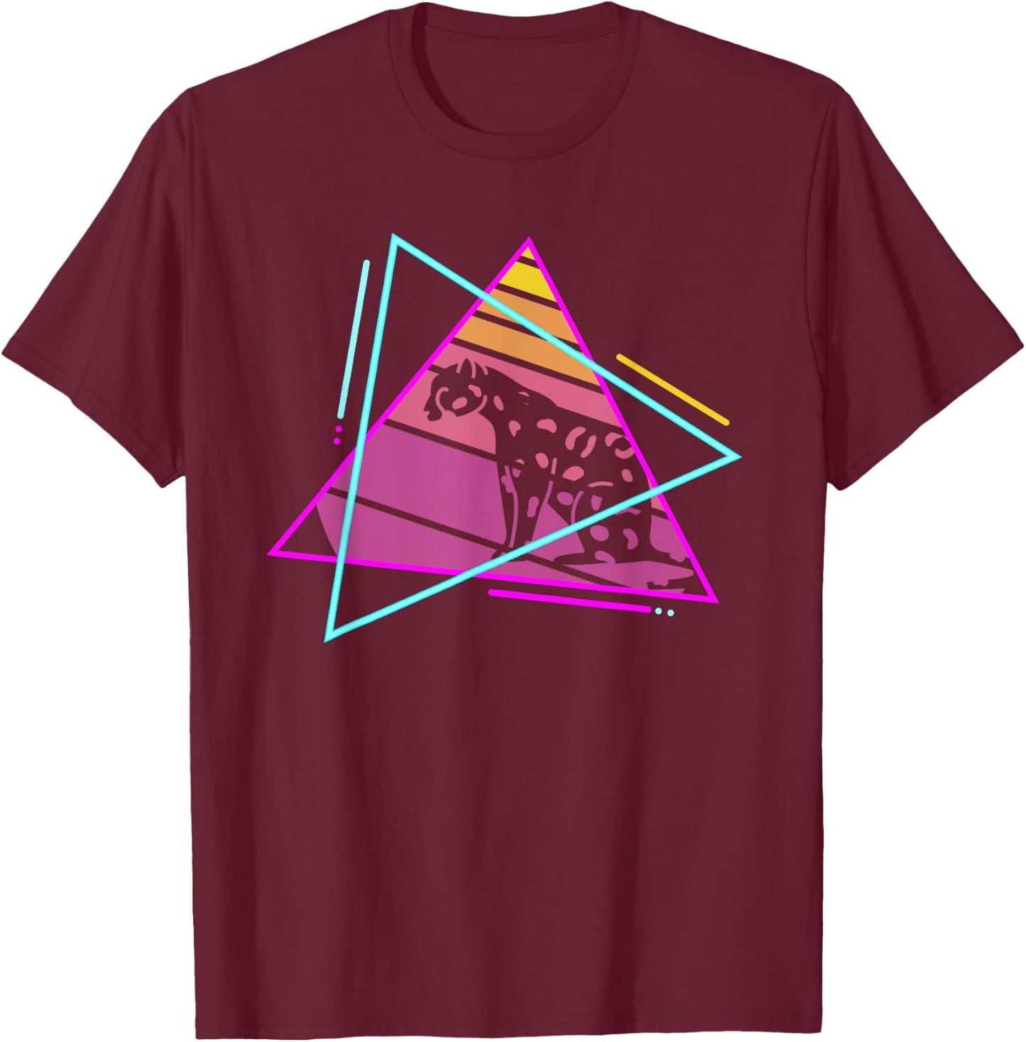 Retro Cheetah Cheetahs T-Shirt - T-Shirt | Maroon