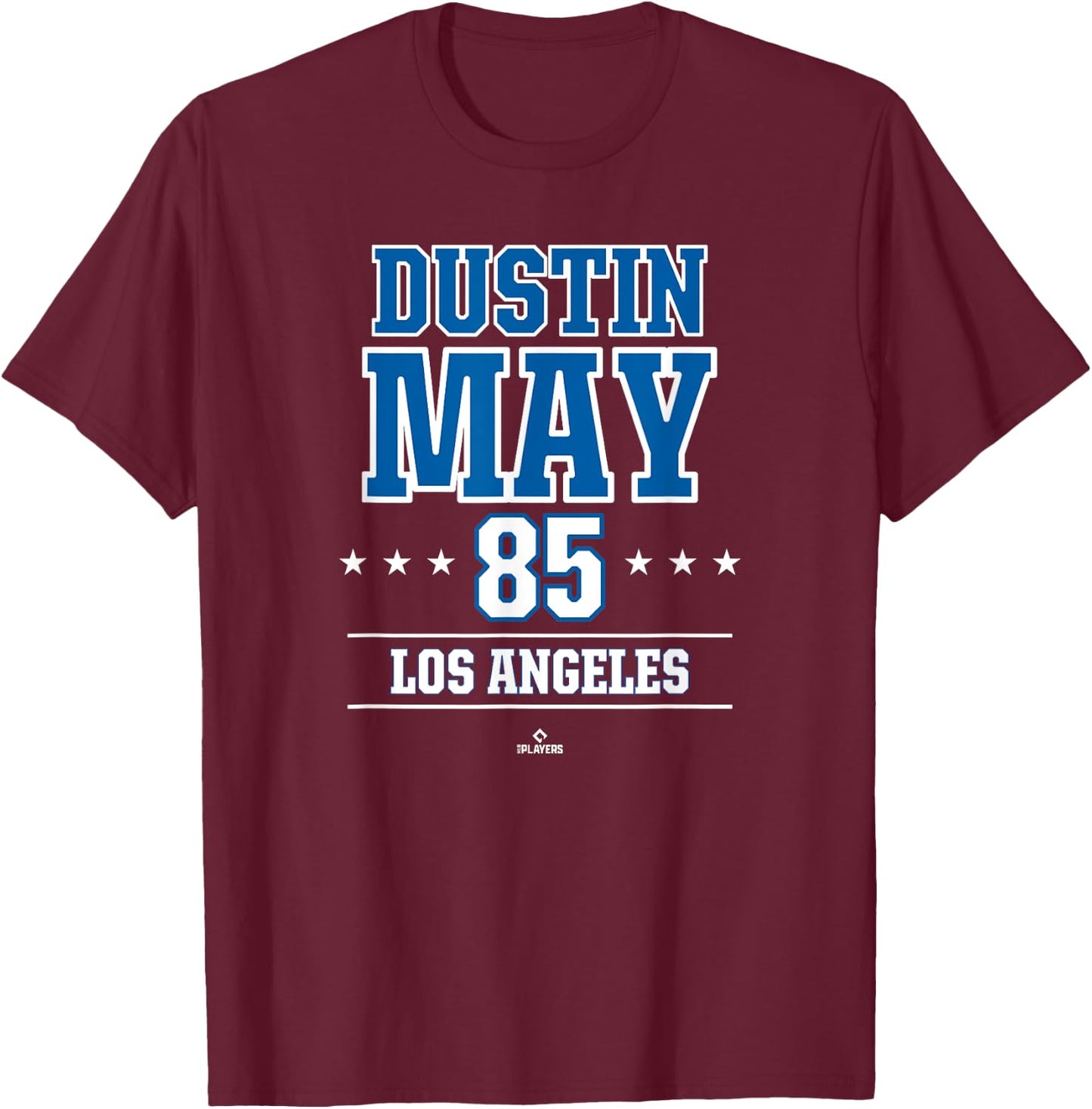 Baseball Star Dustin May Los Angeles MLBPA T-Shirt - T-Shirt | Maroon