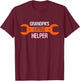Grandpas Little Helper Mechanic Grandpa and Grandson T-Shirt - T-Shirt | Maroon