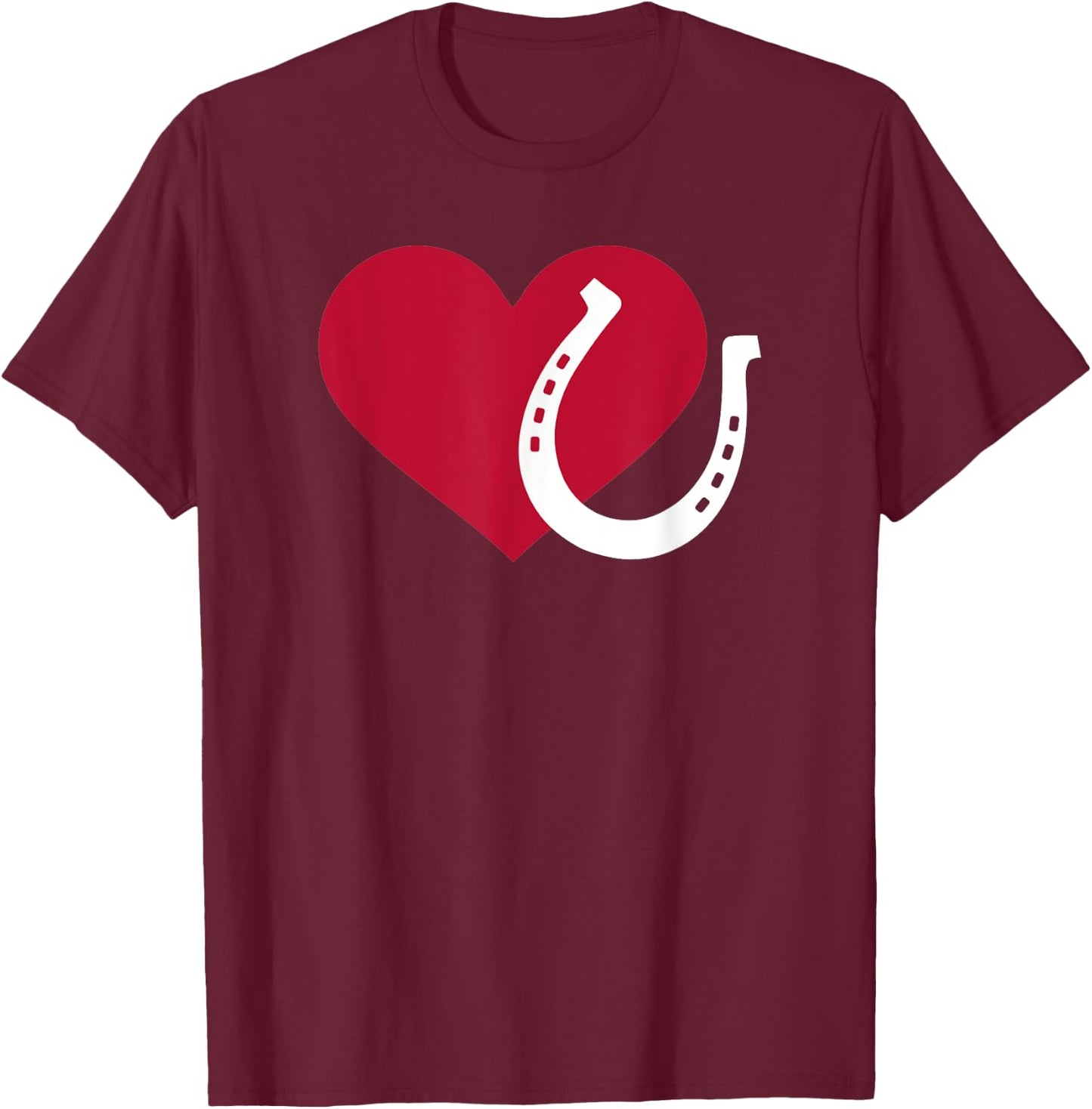 Horseshoe with heart T-Shirt - T-Shirt | Maroon
