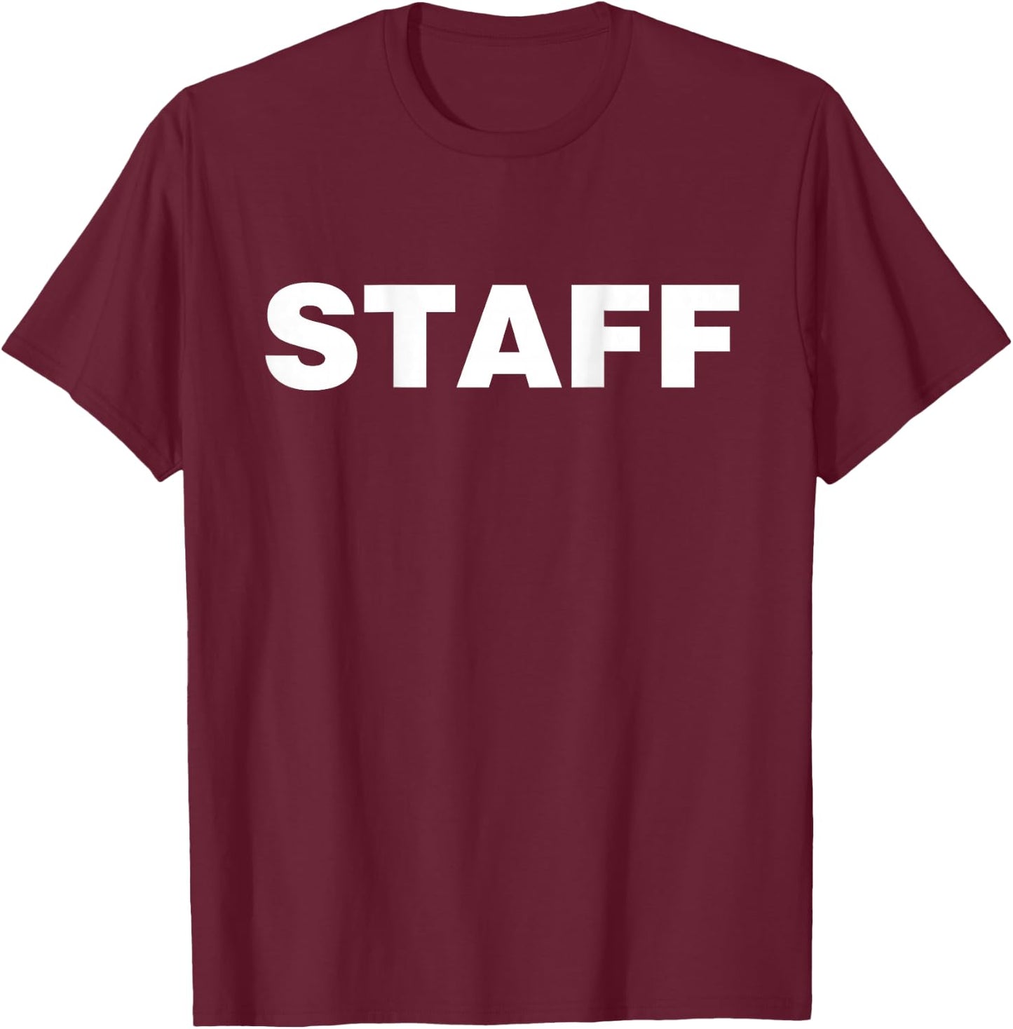 Event Staff mit dem Wort Staff auf der Rückseite T-Shirt - T-Shirt | Maroon