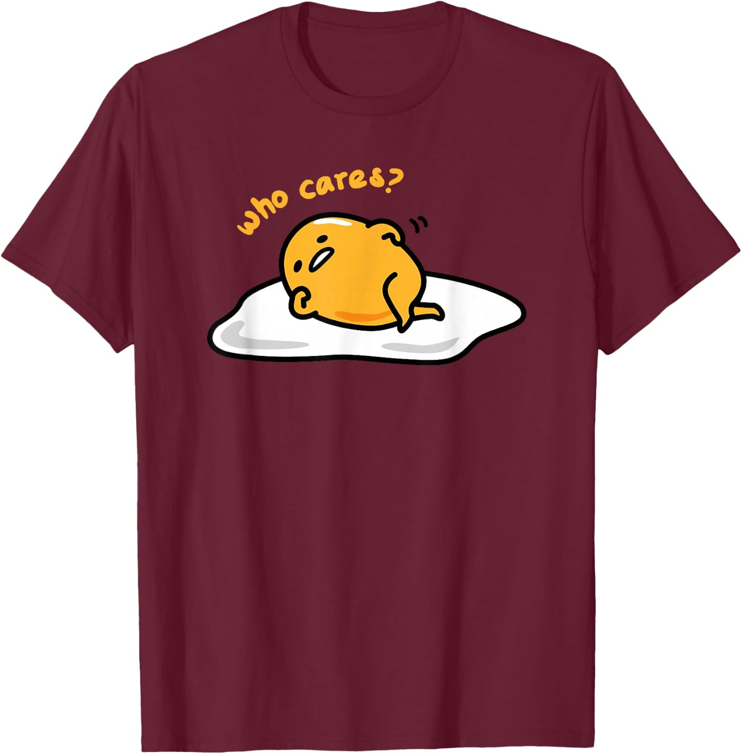 Gudetama "Who Cares" Shirt T-Shirt - T-Shirt | Maroon