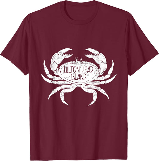 Hilton Head Island Crab | Beach Lover SC | South Carolina Men Women Kids T-Shirt - T-Shirt | Maroon