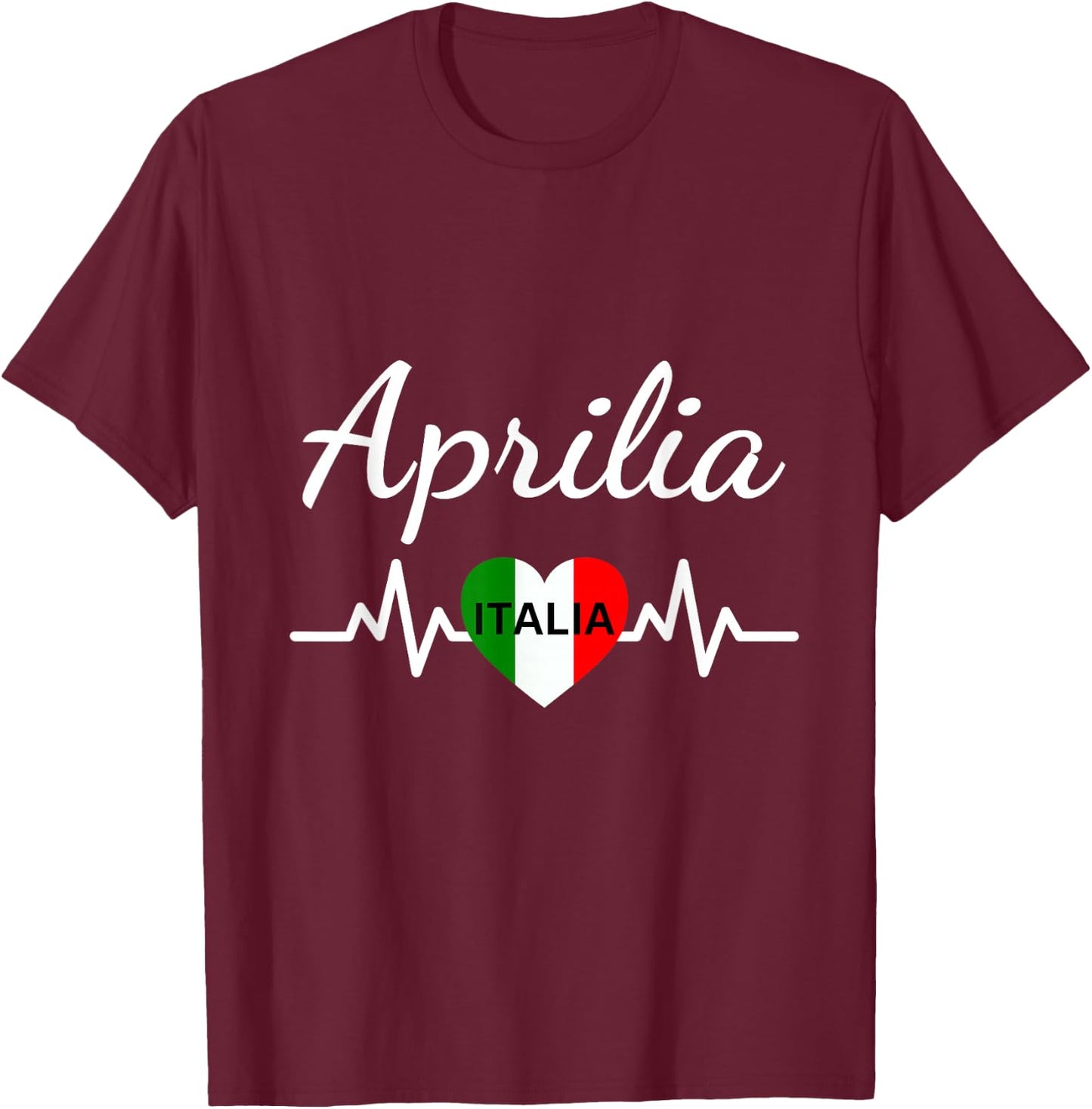 Italian Flag Aprilia - Matching Italian Souvenir , Black, S T-Shirt - T-Shirt | Maroon