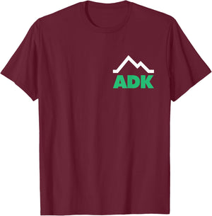 Adirondacks New York Vacation ADK Adirondacks New York Adirondack Mountains , , Black, Short Sleeve, Classic Fit, , Hiking, Mountain, Adult, Small T-Shirt - T-Shirt | Maroon