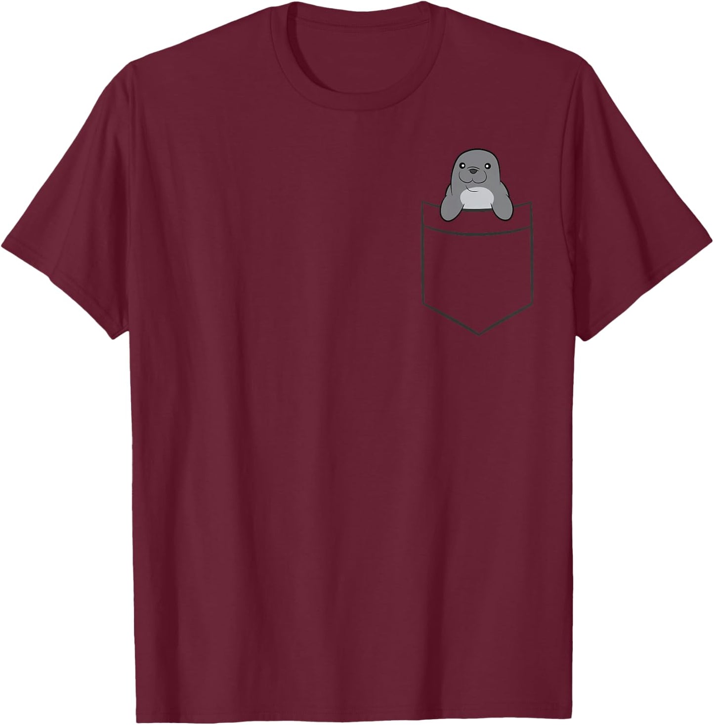 Seal In A Pocket Ocean Animal Funny Seal T-Shirt - T-Shirt | Maroon
