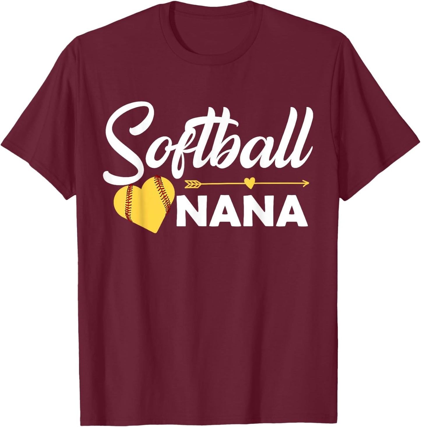 Ball Nana Love Playing Baseball Softball Games Gift T-Shirt - T-Shirt | Maroon