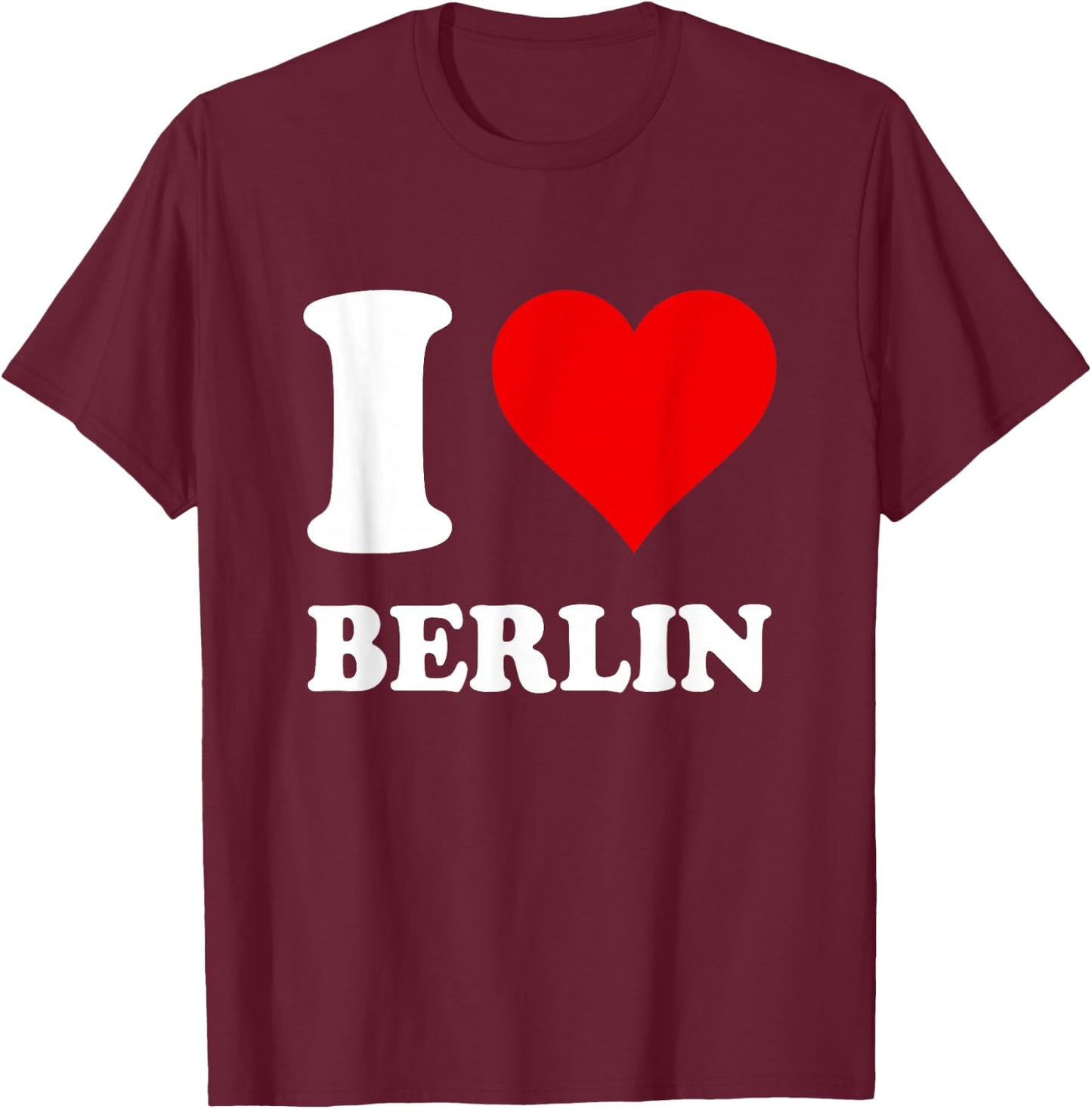 with German Text "Rotes Herz Ich Liebe Berlin, black T-Shirt - T-Shirt | Maroon