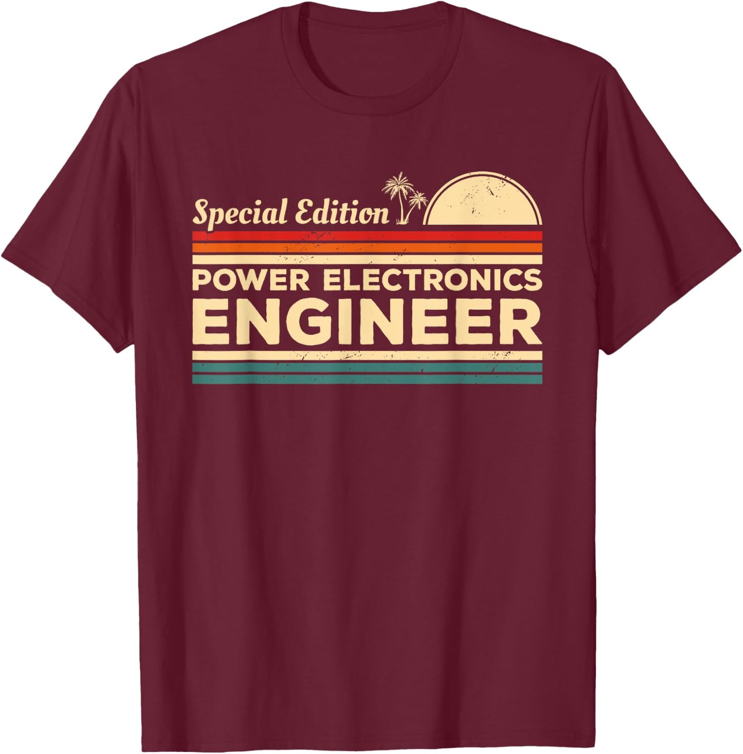 Vintage Power Electronics Engineer Engineering T-Shirt - T-Shirt | Maroon