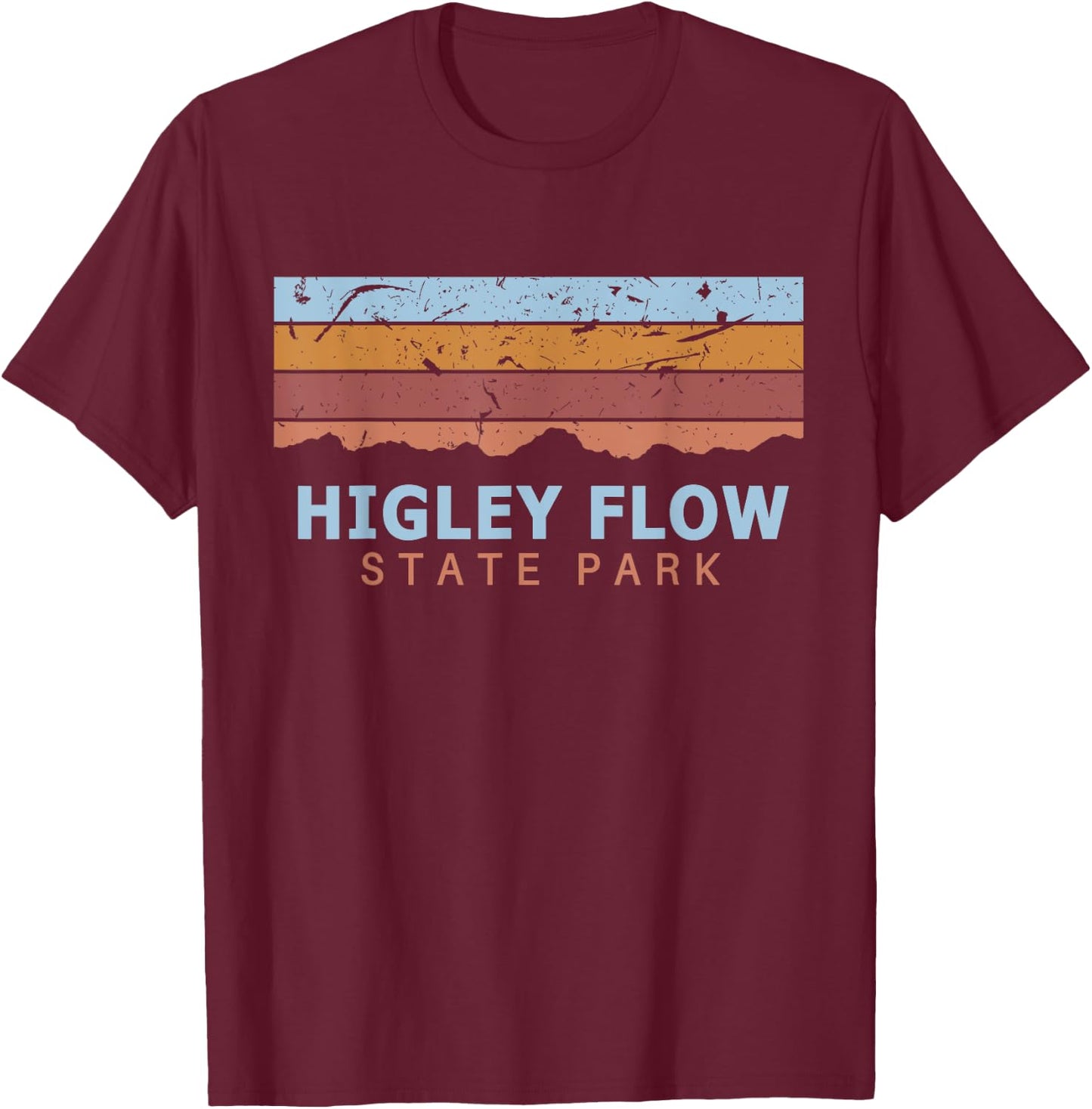 Higley Flow State Park New York Retro Cool T-Shirt - T-Shirt | Maroon