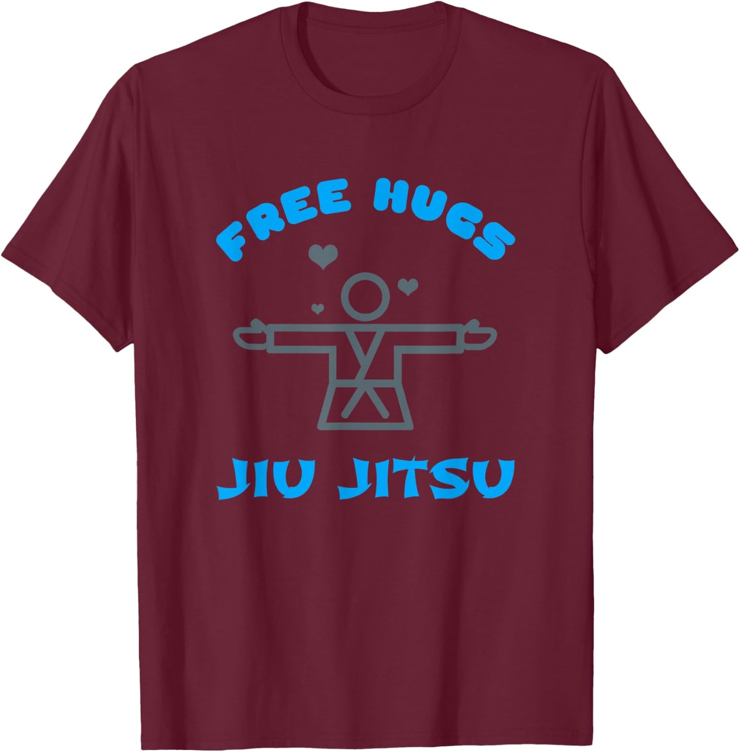 Free Hugs Jiu Jitsu Karate T-Shirt - T-Shirt | Maroon