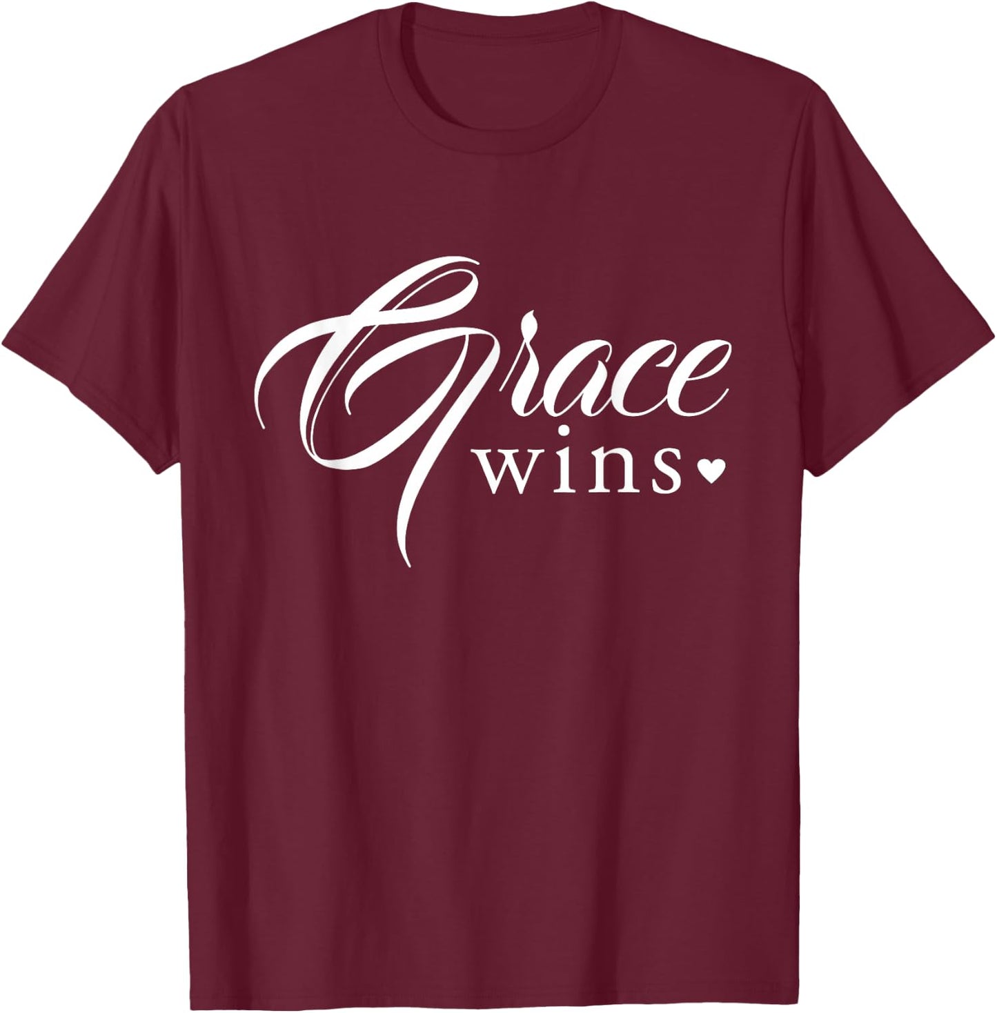 Grace Wins Christianity T-Shirt - T-Shirt | Maroon