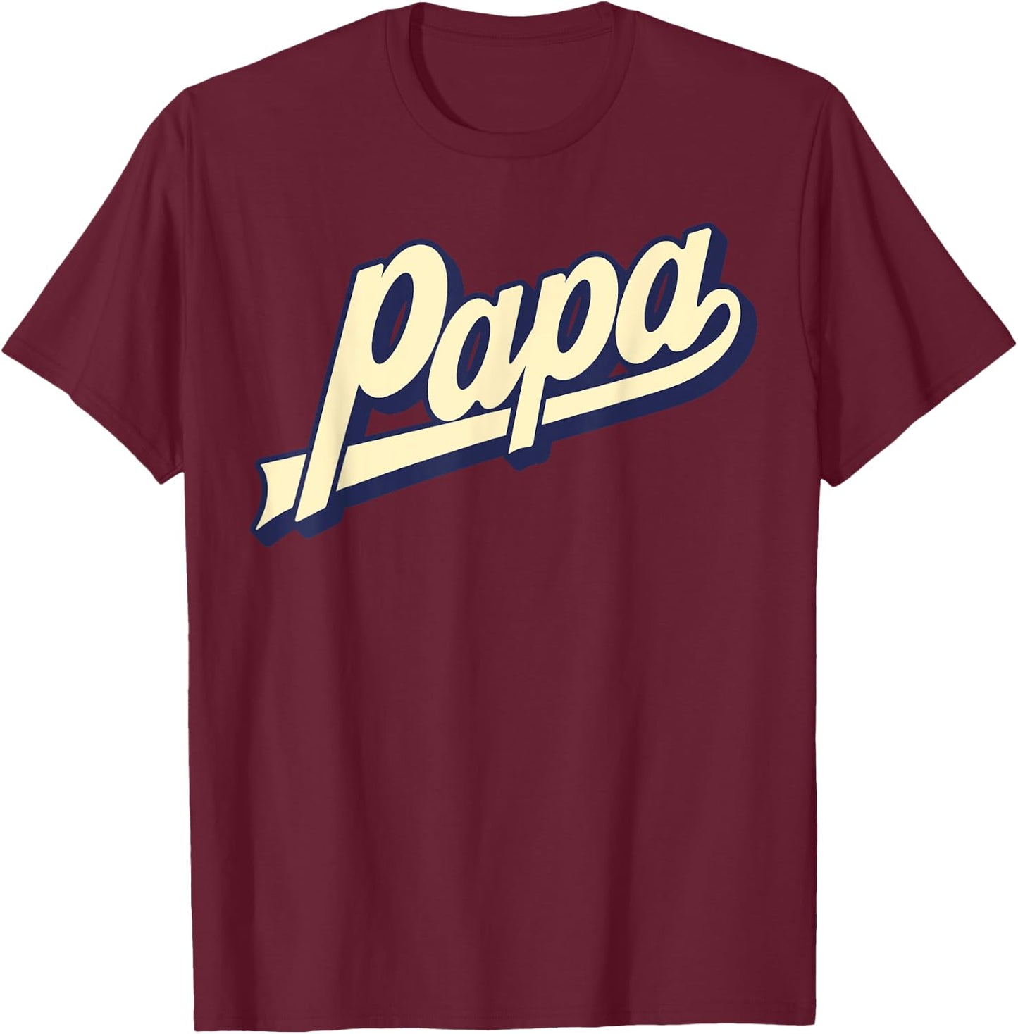 Papa Retro Bold Font Father's Day Dad Gifts From Daughter T-Shirt - T-Shirt | Maroon