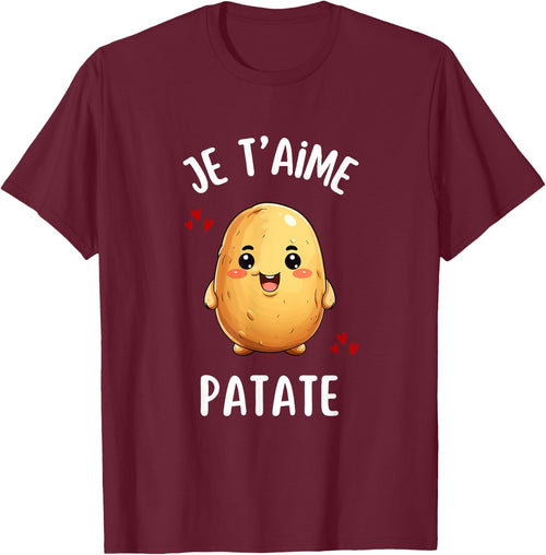 Je Taime Potato Funny Fries Gift Potato Humour , Black, S