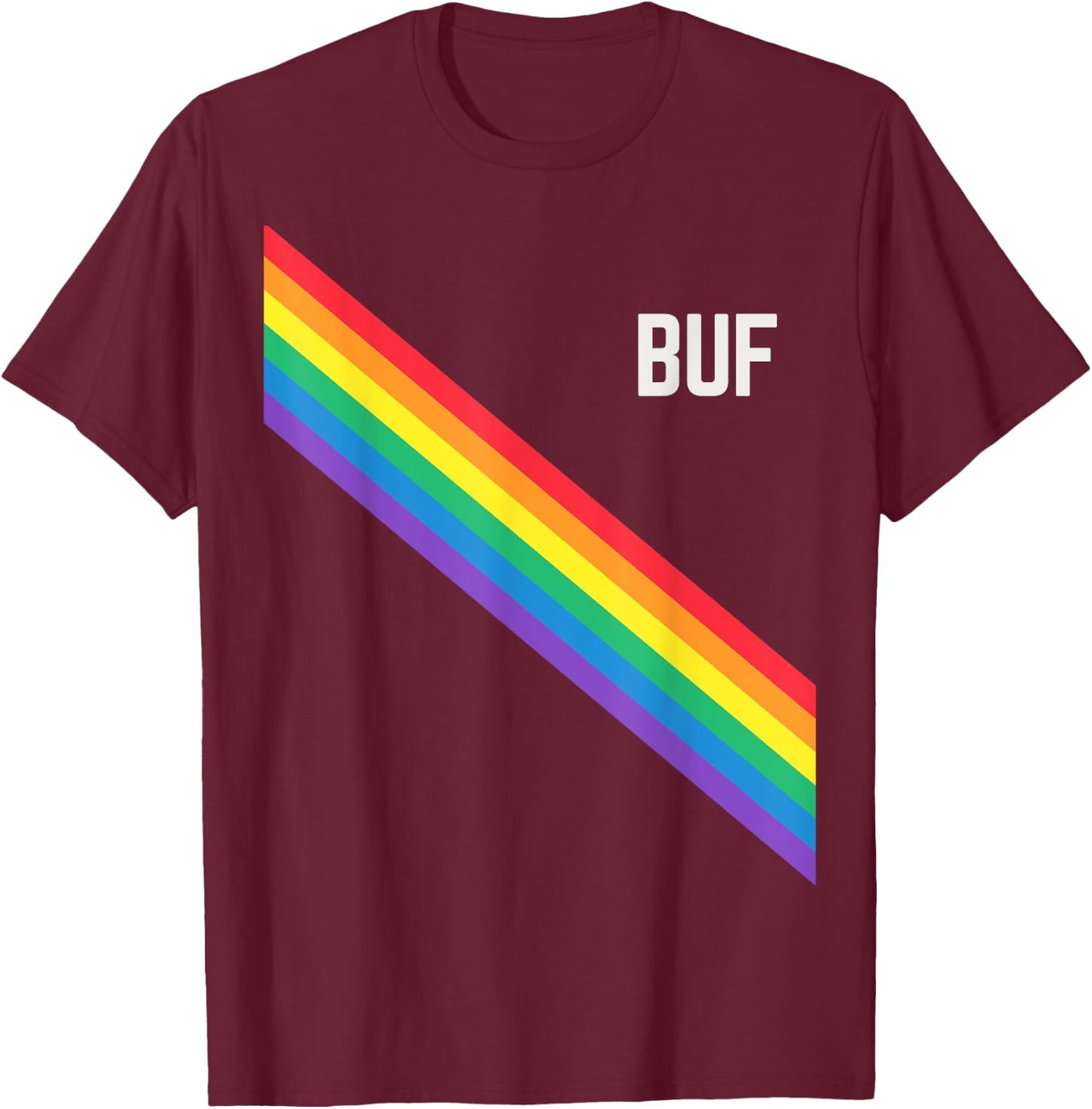 Buffalo Pride Week Rainbow Gay Pride Colors LGBTQ Ally T-Shirt - T-Shirt | Maroon