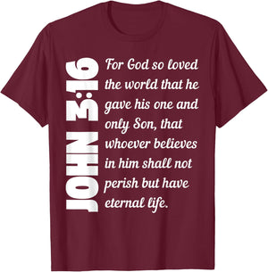 For God so loved the world John 3:16 T-Shirt - T-Shirt | Maroon