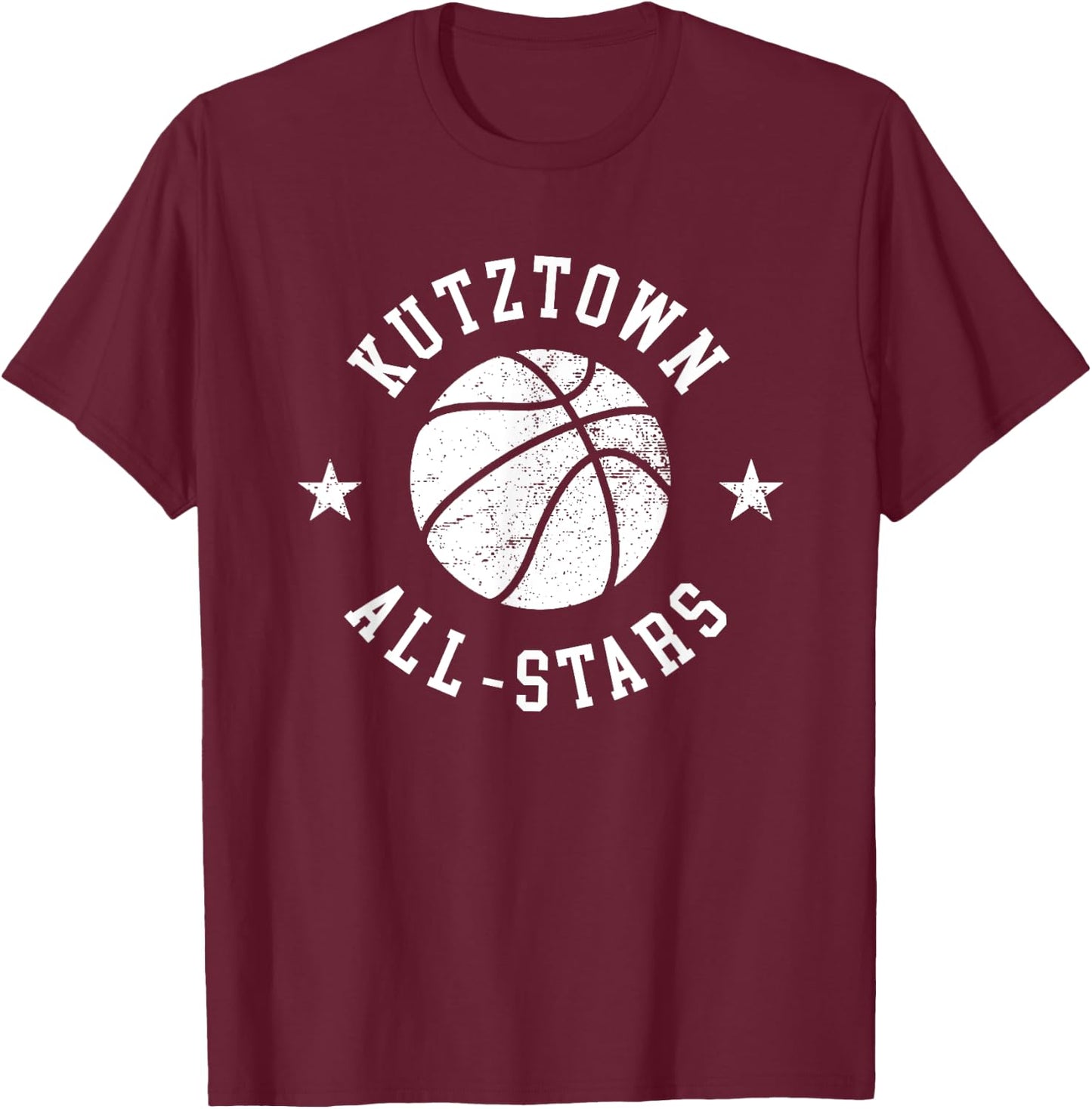 Kutztown Vintage All-Stars Retro 80s Basketball T-Shirt - T-Shirt | Maroon
