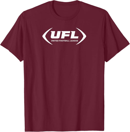 UFL Logo (Black) - United Football League T-Shirt - T-Shirt | Maroon