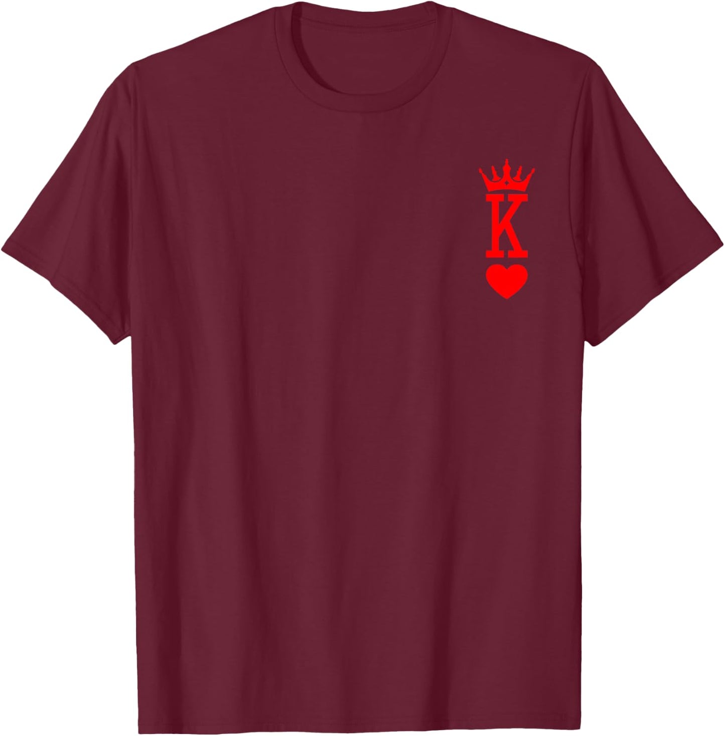 King of Hearts King and Queen Easy Couple Halloween Costume , black T-Shirt - T-Shirt | Maroon