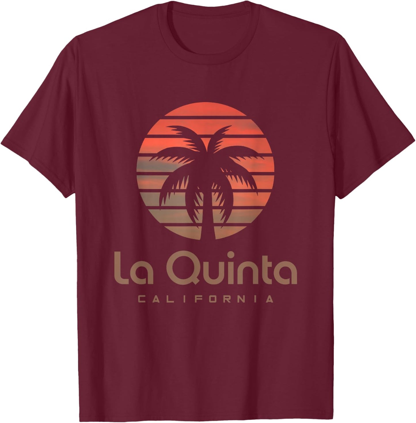 La Quinta US American Design Men's -Adults, -Kids Black Cotton, Polyester Blend Short Sleeve T-Shirt - T-Shirt | Maroon