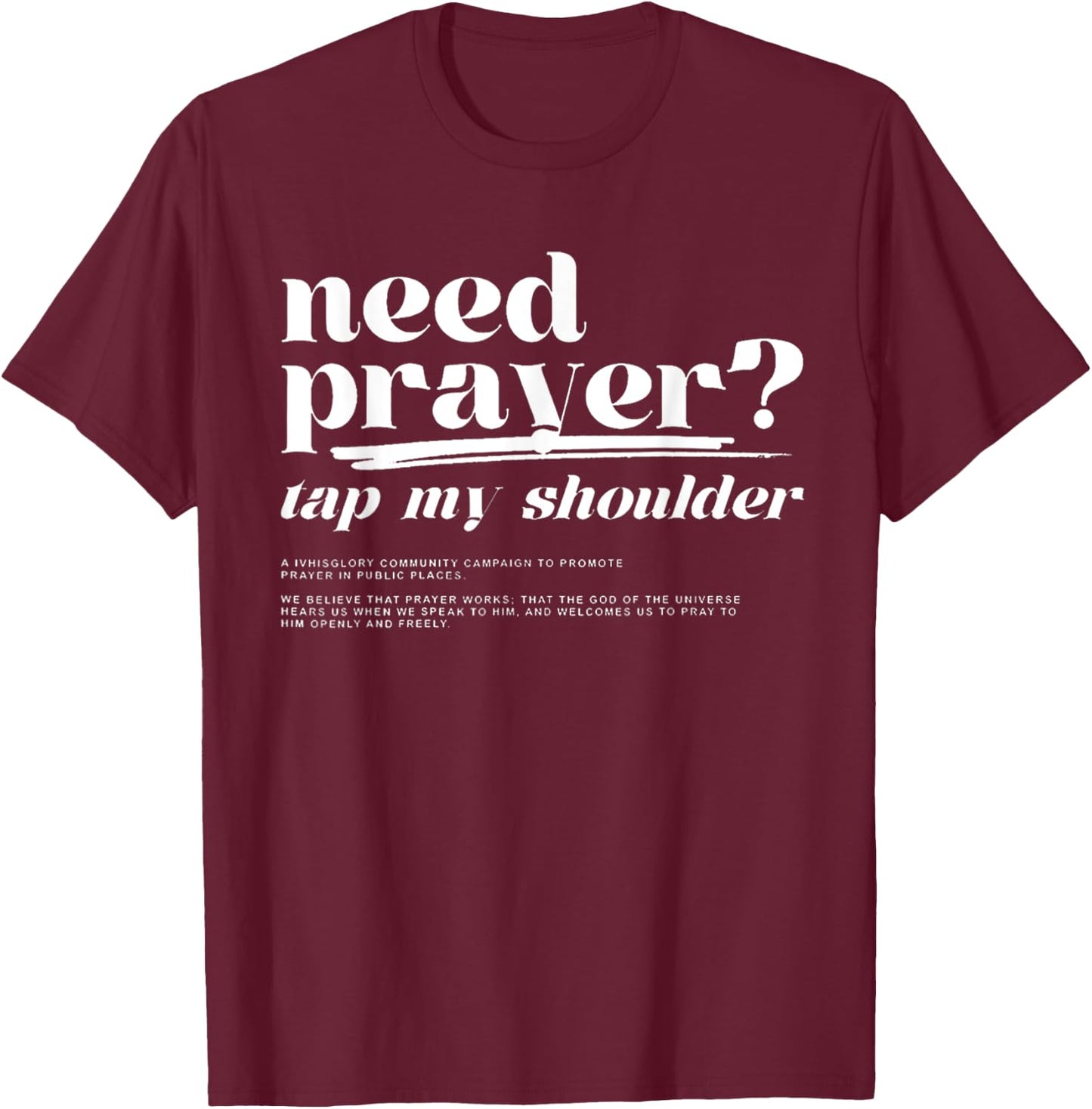 Funny Need Prayer Tap My Shoulder Christian Washed T-Shirt - T-Shirt | Maroon