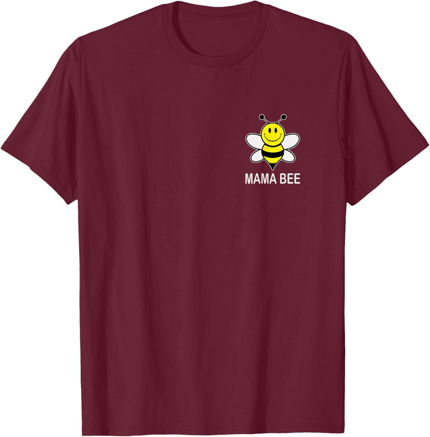 Mama Bee Family Matching Cute Funny Yellow Smile Face Bee T-Shirt - T-Shirt | Maroon
