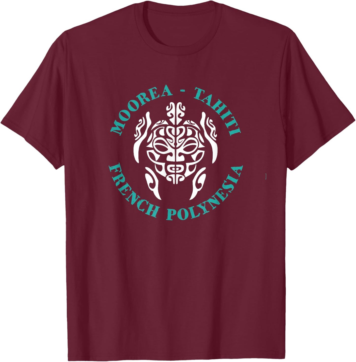 Moorea Tahiti Sea Turtle, French Polynesia T-Shirt - T-Shirt | Maroon