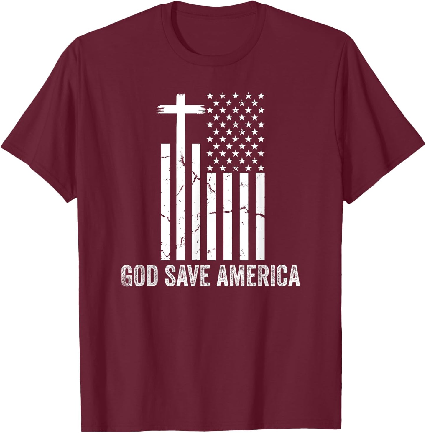 God Save America Sign,God American Flag Jesus Save America T-Shirt - T-Shirt | Maroon