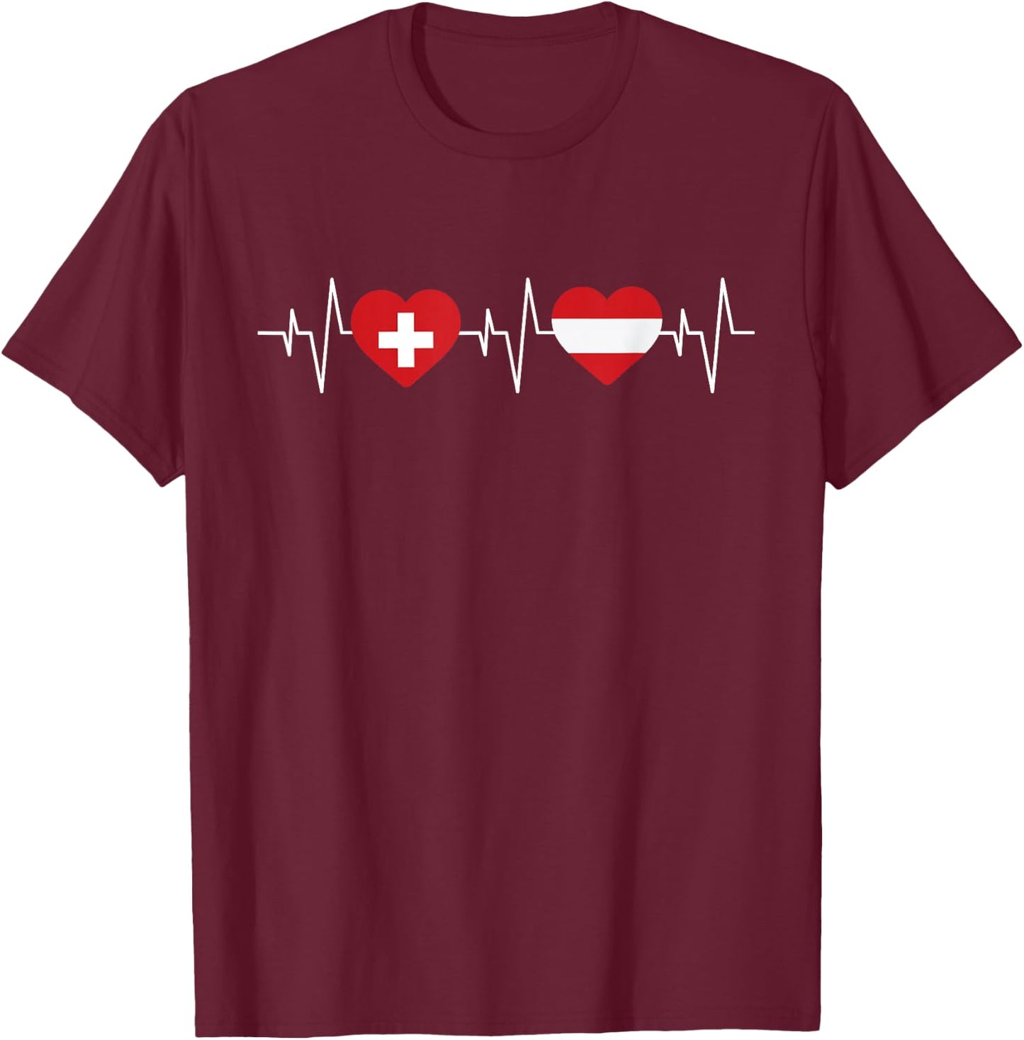 Österreich Flagge Schweiz Flagge Österreich Schweiz T-Shirt - T-Shirt | Maroon