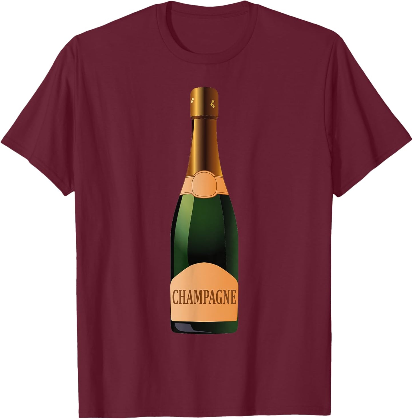 Champagne Bottle Halloween Costume , Black, S T-Shirt - T-Shirt | Maroon