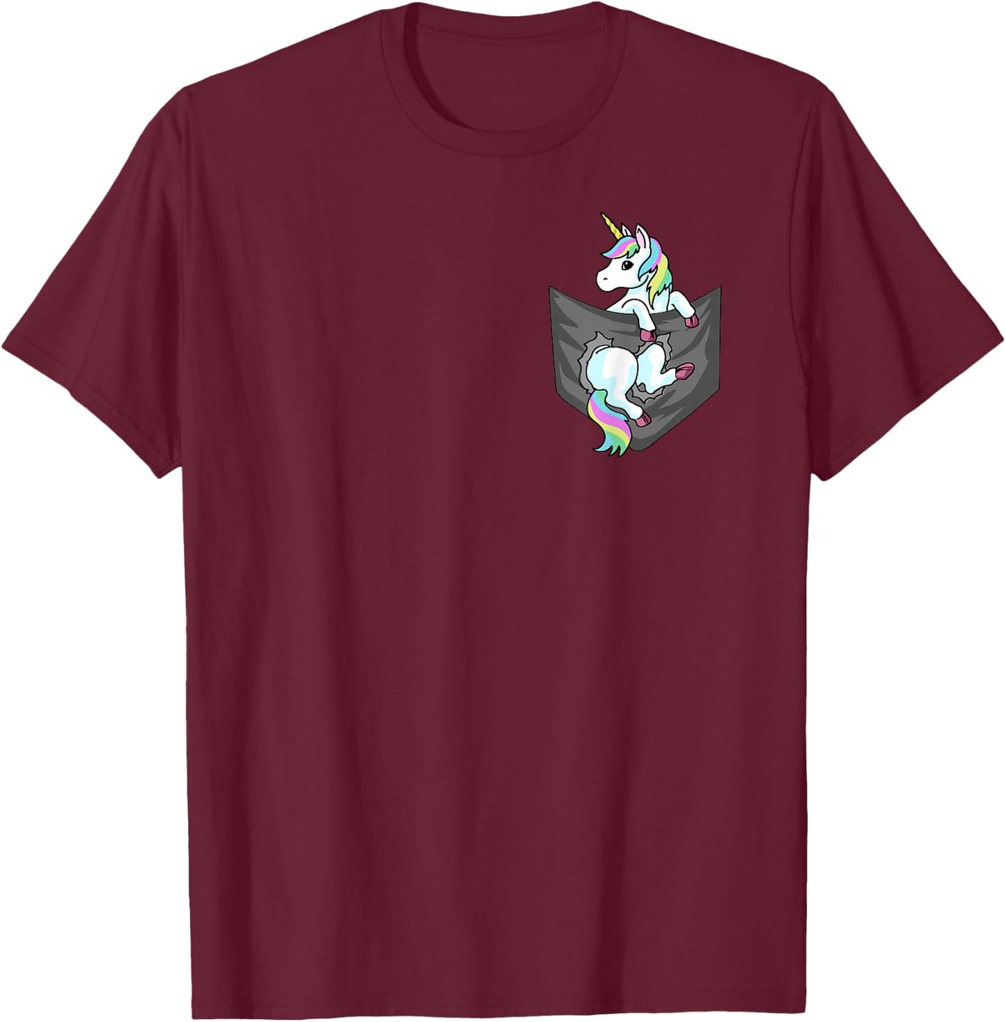 Unicorn Chest Bag T-Shirt - T-Shirt | Maroon