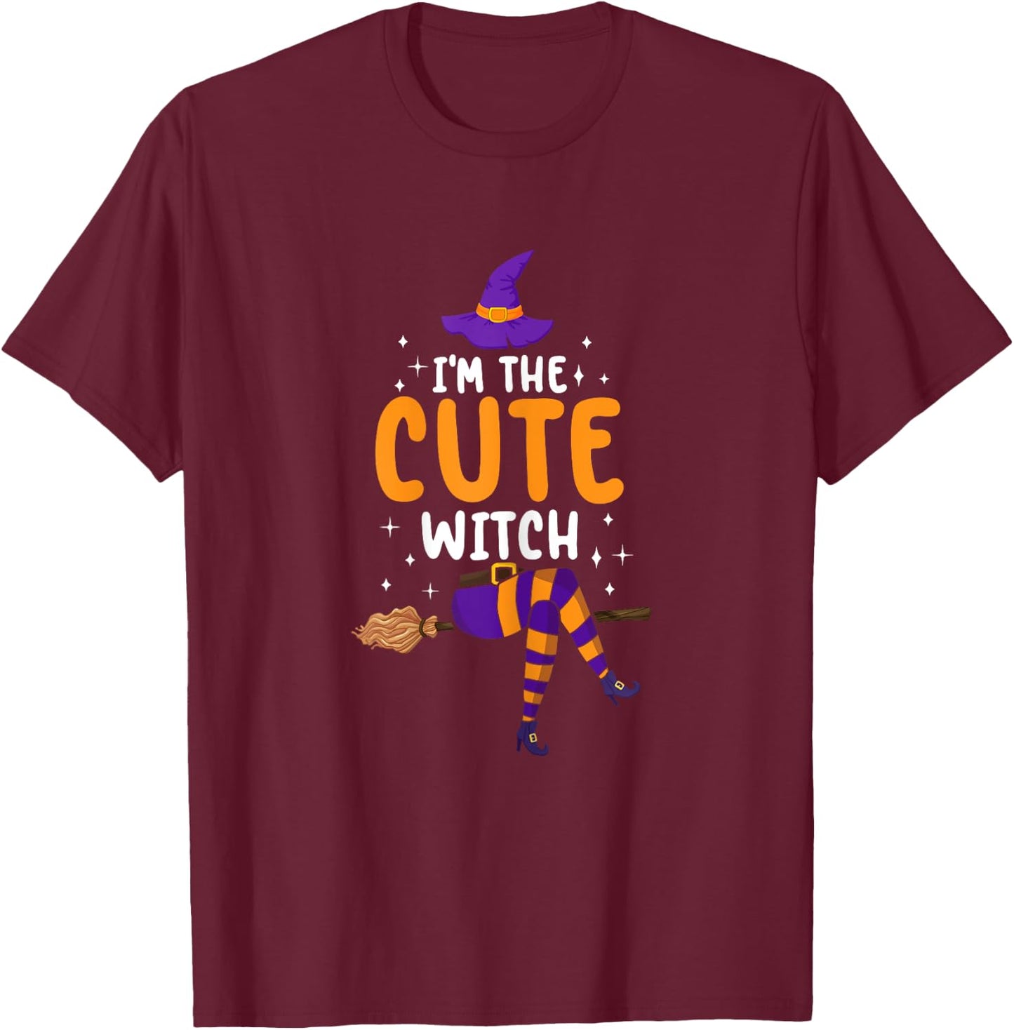 I'm the Cute Witch Halloween Matching Group Costume T-Shirt - T-Shirt | Maroon