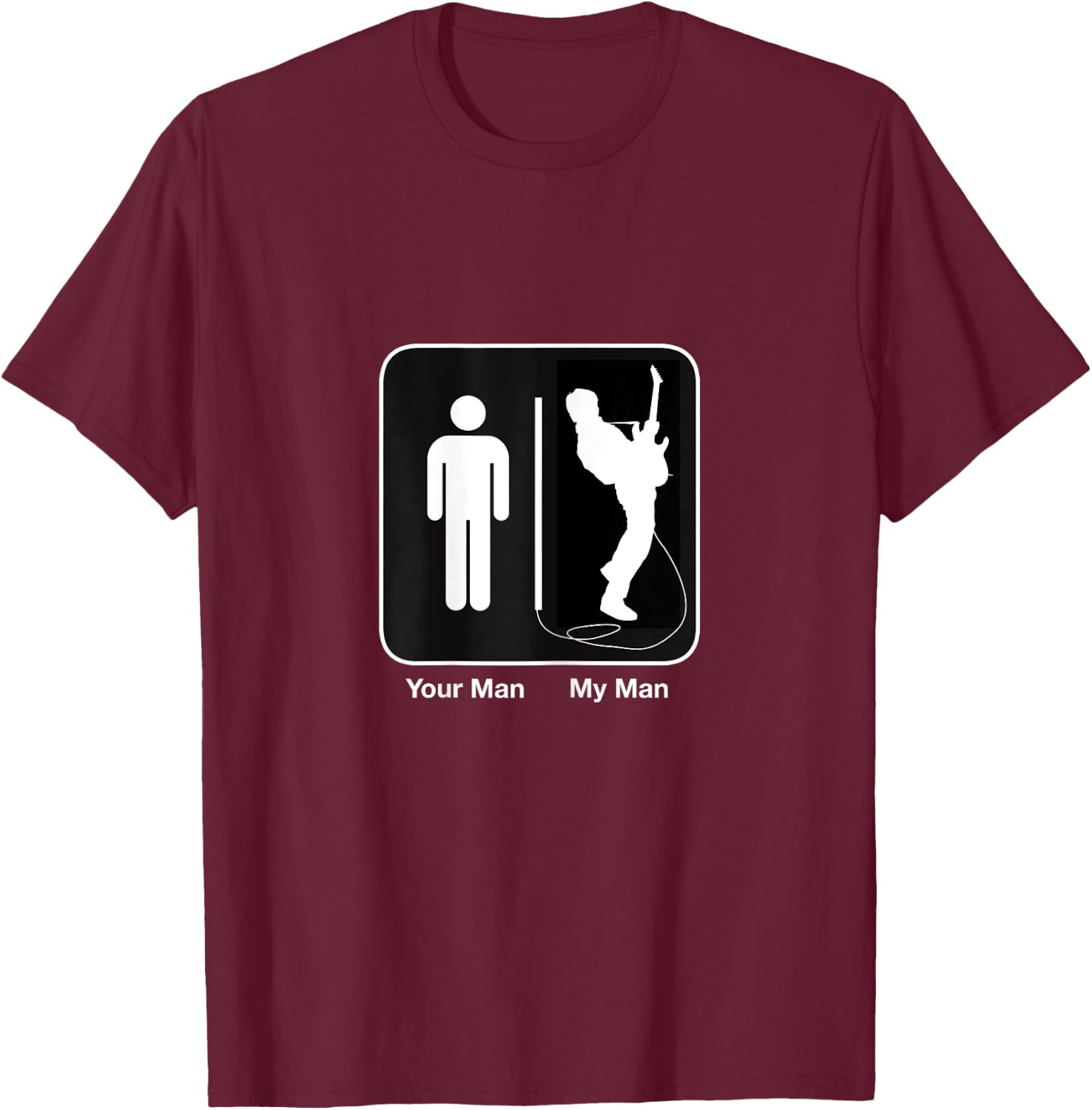 Your Boyfriend My Boyfriend Rockstar Guitar T-Shirt - T-Shirt | Maroon