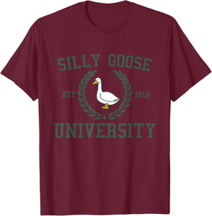 Silly Goose University Silly Goose Meme Costume T-Shirt - T-Shirt | Maroon