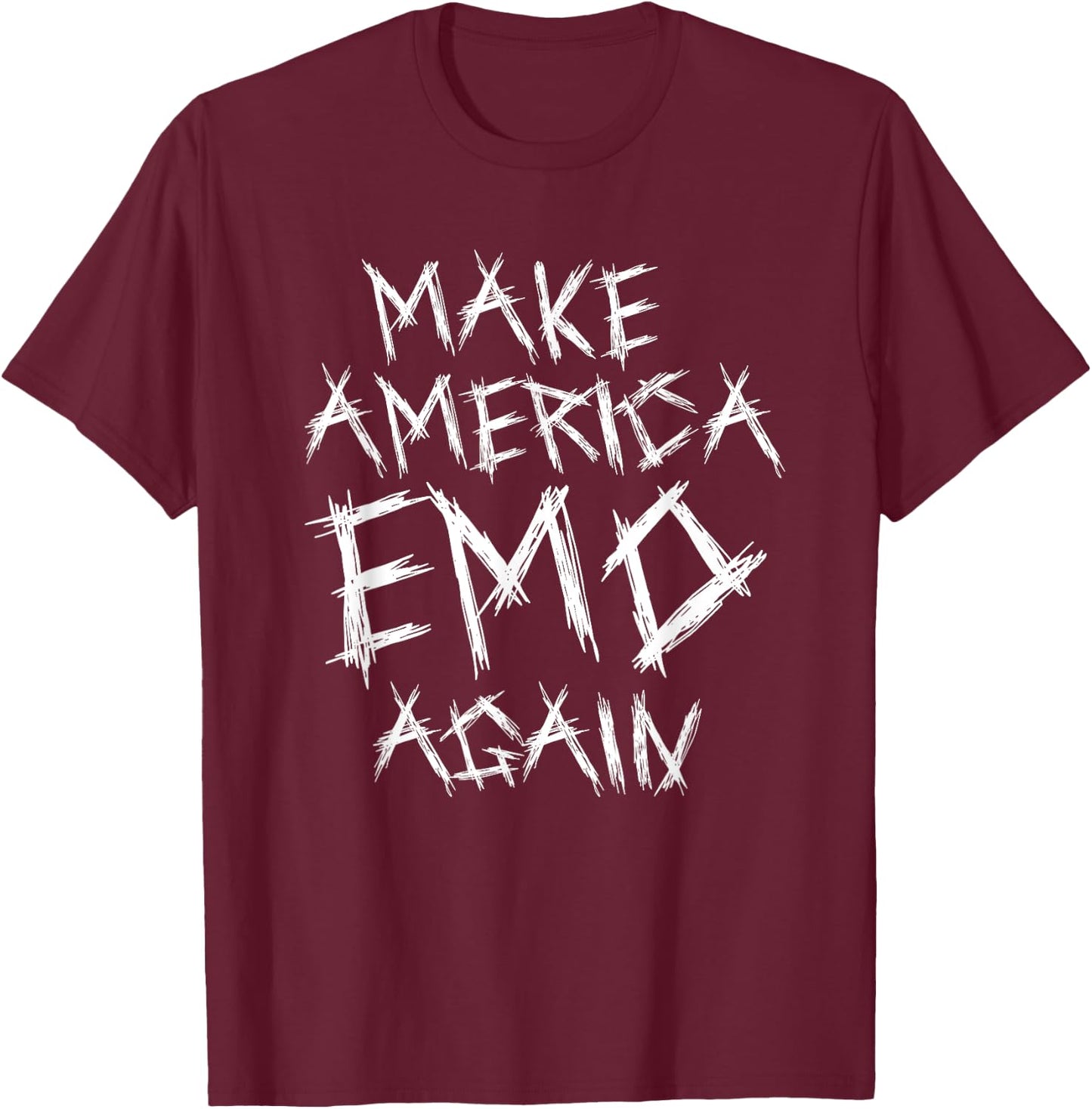 Make America Emo Again Funny Goth US T-Shirt - T-Shirt | Maroon