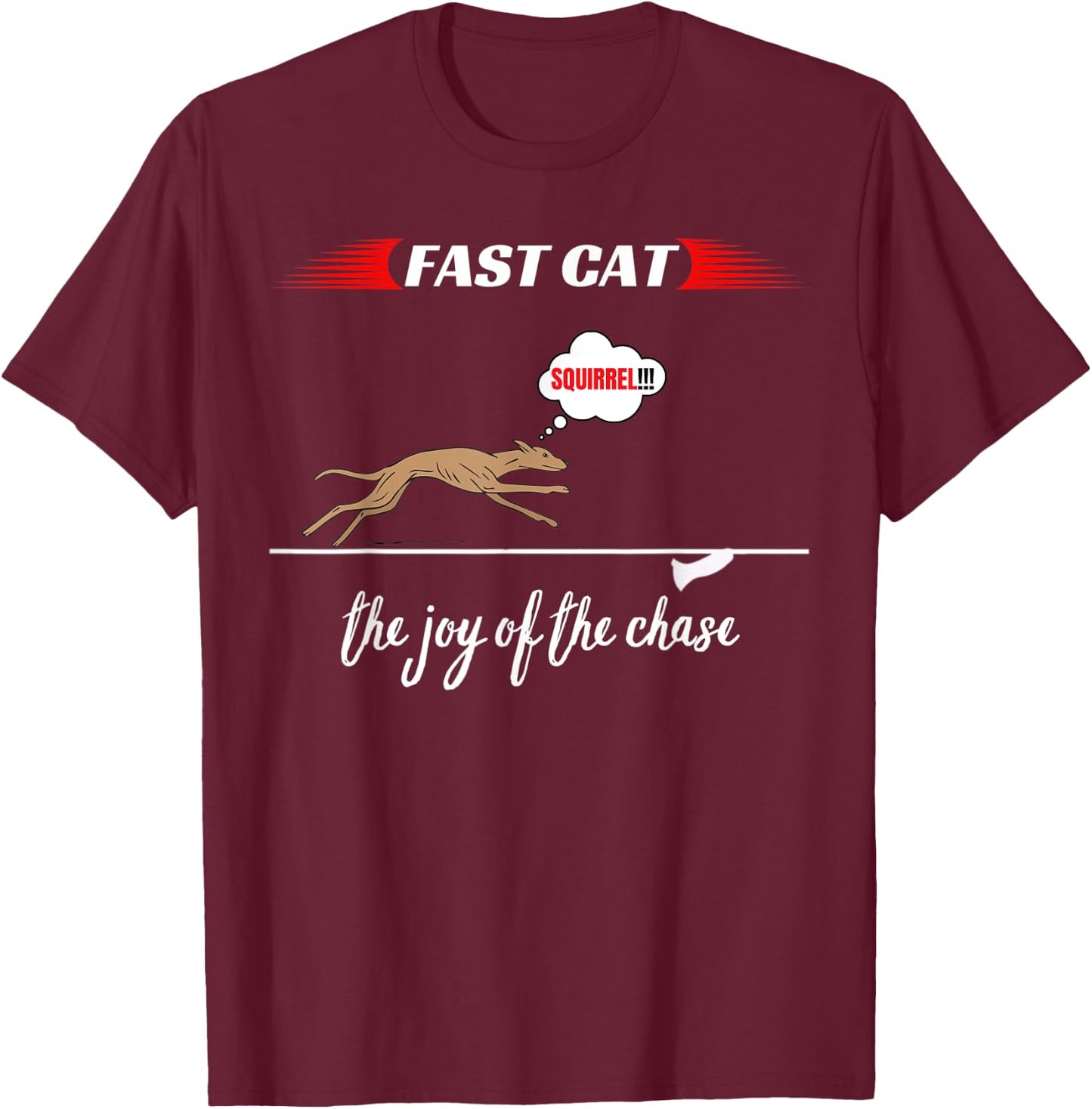 Funny Vintage Fast Cat Dog Sport Women Kids T-Shirt - T-Shirt | Maroon