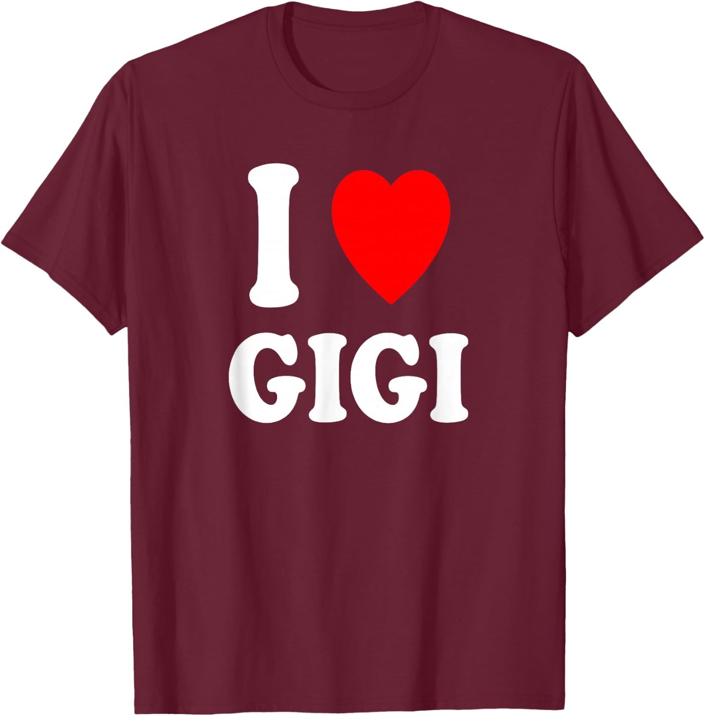 I Heart (Love) Gigi Cute Matching Couple Spouse T-Shirt - T-Shirt | Maroon