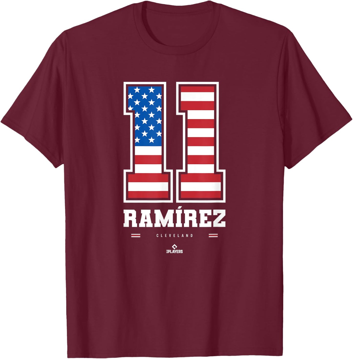 Jose Ramirez - US Flag Number T-Shirt - T-Shirt | Maroon